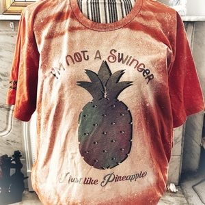 Original Mud Cricket Designs I Just Like Pineapples bleached graphic tee